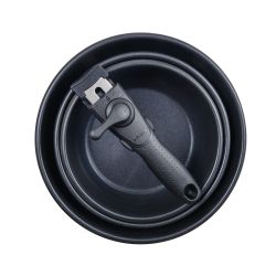 Set 3 Sartenes Acero Inoxidable Click & Cook Ø18 / Ø20 / Ø24 Cm