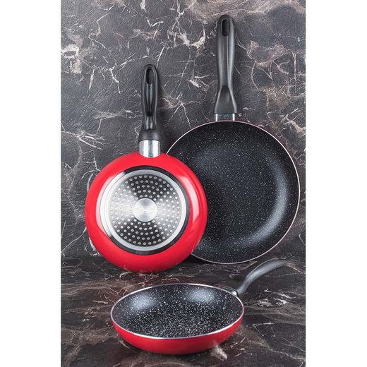 Set 3 Sartenes Aluminio Prensado Ø16 / Ø20 / Ø24 Cm