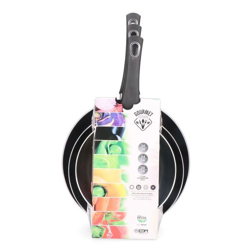 Set 3 Sartenes Antiadherentes "Basic Line" Ø20 / Ø24 / Ø28 Cm