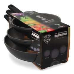 Set 3 Sartenes Antiadherentes "Professional Line" Ø20 / Ø24 / Ø28 Cm