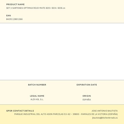 Set 3 Sartenes Optimax Rojo Mate Ø20 / Ø24 / Ø28 Cm