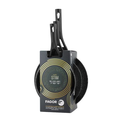 Set 3 Sartenes Stim De Aluminio Forjado Ø18 / Ø22 / Ø26 Cm