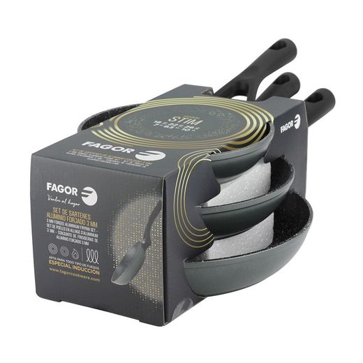 Set 3 Sartenes Stim De Aluminio Forjado Ø18 / Ø22 / Ø26 Cm