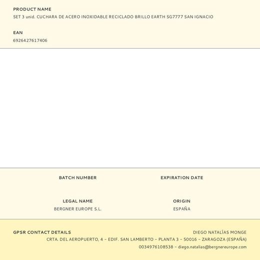 Cuchara De Acero Inoxidable Reciclado Brillo Earth 3 Uds