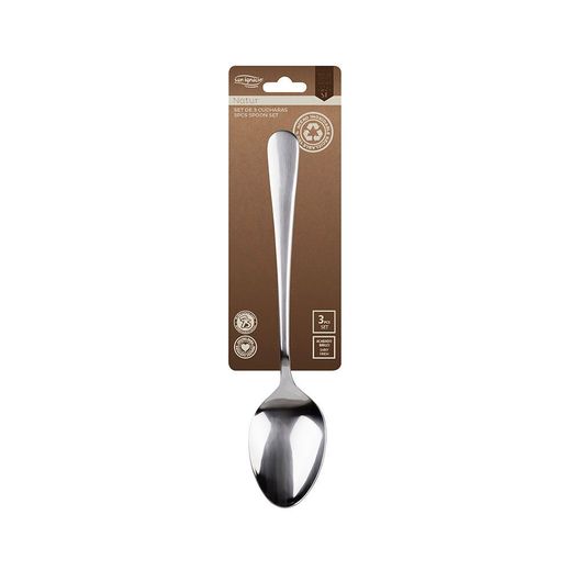 Cuchara De Acero Inoxidable Reciclado Brillo Natur 3 Uds