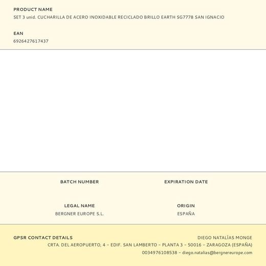 Cucharilla De Acero Inoxidable Reciclado Brillo Earth 3 Uds