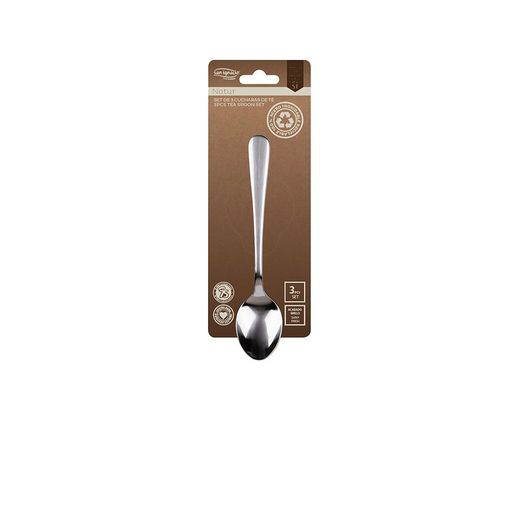 Cucharilla De Acero Inoxidable Reciclado Brillo Natur 3 Uds