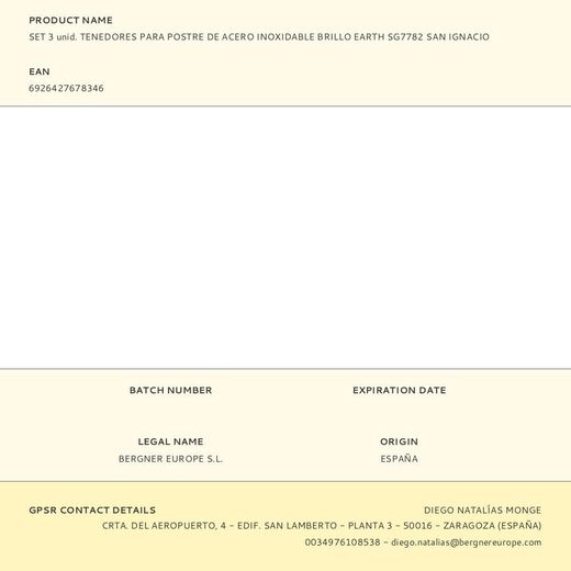 Tenedor Para Postre De Acero Inoxidable Brillo Earth 3 Uds