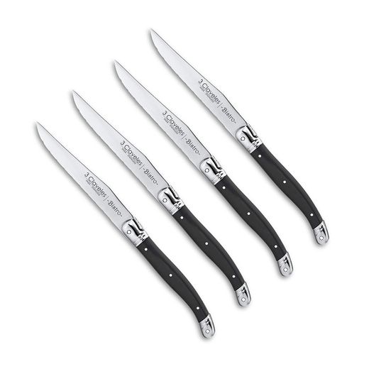 Set 4 Cuchillos Chuleteros Bistro 11.5 Cm - 4.5" D 3 Claveles