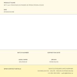 Posavasos De Madera De Mango Modelo Duko 10 X 10 X 5 Cm 4 Uds