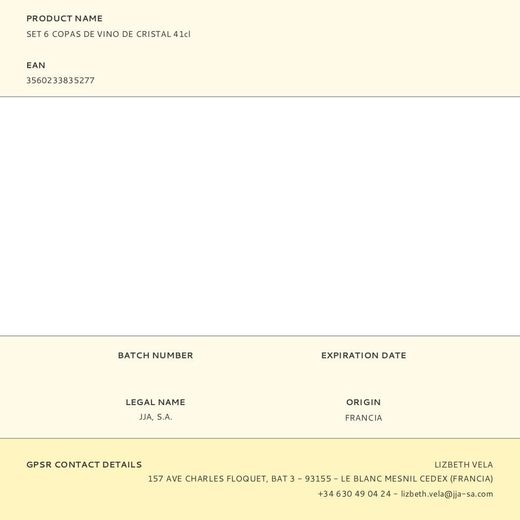 Copa De Vino 41 Cl, 6 Uds