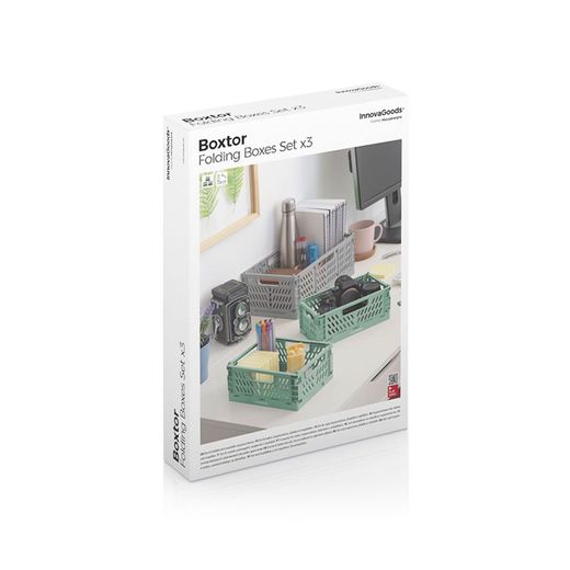 Set De 3 Cajas Organizadoras Plegables Y Apilables Boxtor