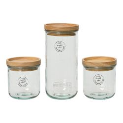 Tarros De Almacenamiento De Cristal Reciclado, 3 Uds