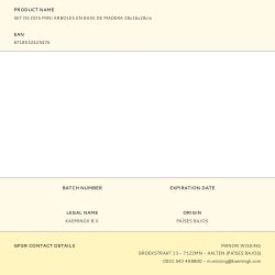 Set De Dos Mini Arboles En Base De Madera 28X16X28Cm