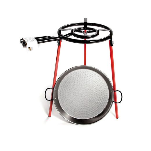 Set Paellera Pulida Ø46Cm Con Tripode Y Quemador De Gas 400 Mm