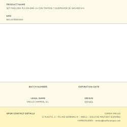 Set Paellera Pulida Ø46Cm Con Tripode Y Quemador De Gas 400 Mm