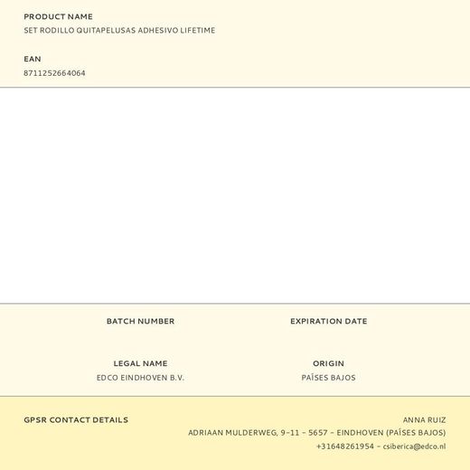 Set Rodillo Quitapelusas Adhesivo Lifetime