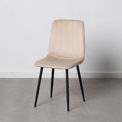 Silla Beige Terciopelo Salón 45 X 51 X 88,50 Cm