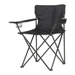 Silla De Camping Plegable Negra, 80 X 83,5 X 51 Cm