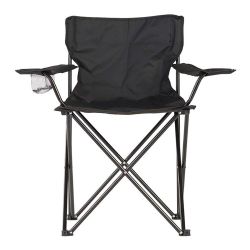 Silla De Camping Plegable Negra, 80 X 83,5 X 51 Cm
