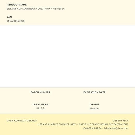 Silla De Comedor Negra Col."Taho" 47X53X85Cm