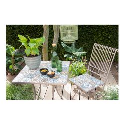 Silla Metálica/Mosaico Plegable Bistro Color Marrón Para Exterior 45 X 38 X 90 Cm