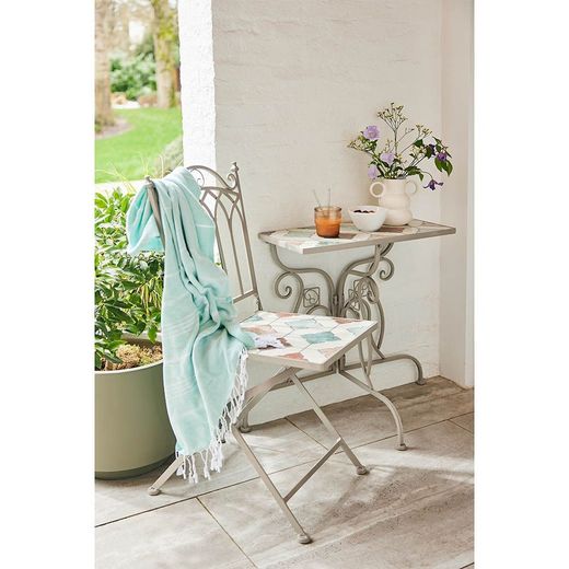 Silla Metálica/Mosaico Plegable Bistro Marrakech Para Exterior 38 X 50 X 89 Cm