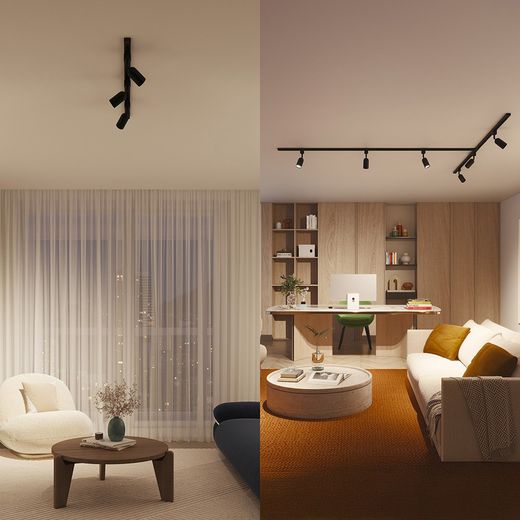 Sistema De Riel Easylink 3 Proyectores, Shea, 5 W, Negro