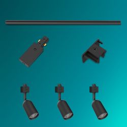 Sistema De Riel Easylink 3 Proyectores, Shea, 5 W, Negro