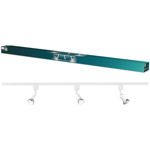 Sistema De Riel Easylink 3 Proyectores, Tobia, 5 W, Blanco