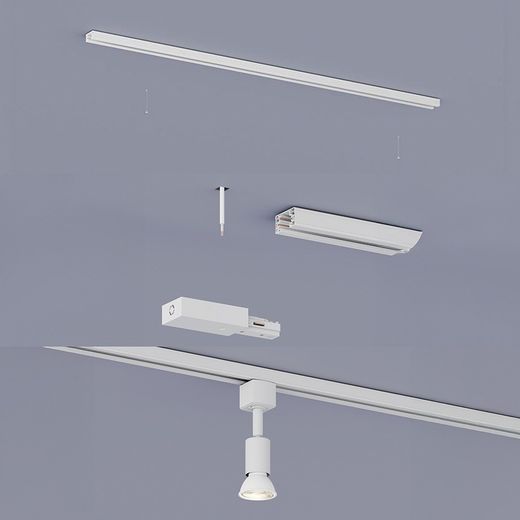 Sistema De Riel Easylink 3 Proyectores, Tobia, 5 W, Blanco