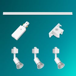 Sistema De Riel Easylink 3 Proyectores, Tobia, 5 W, Blanco