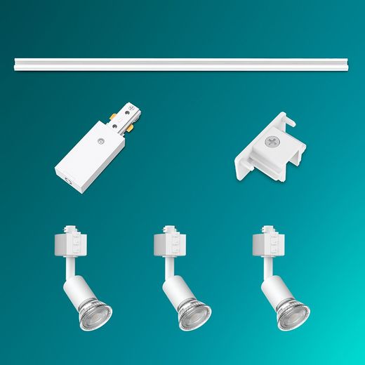 Sistema De Riel Easylink 3 Proyectores, Tobia, 5 W, Blanco