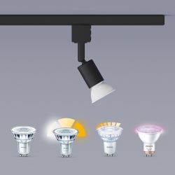 Sistema De Riel Easylink 3 Proyectores, Tobia, 5 W, Negro