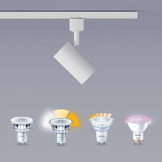 Sistema De Riel Easylink 3 Proyectores, Zilo, 5 W, Blanco