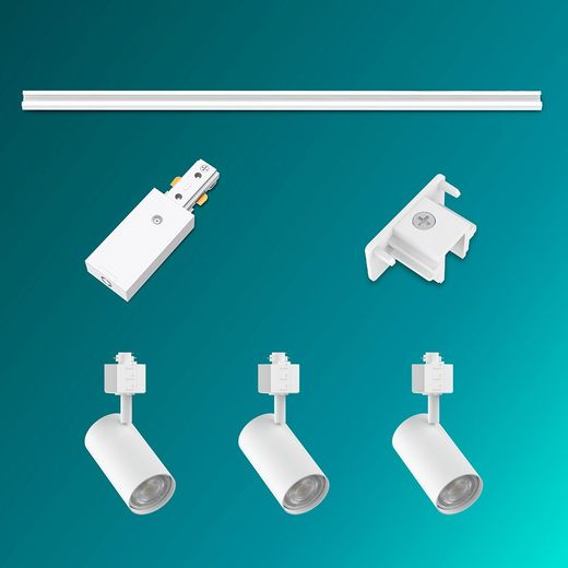 Sistema De Riel Easylink 3 Proyectores, Zilo, 5 W, Blanco