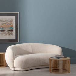 Sofá Beige Tejido Salón 191 X 93 X 75 Cm