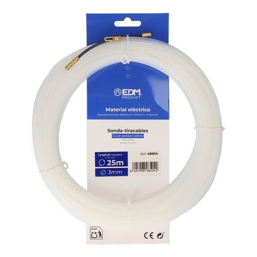 Sonda Pasacables Guía, Nylon, 25 M X 3 Mm