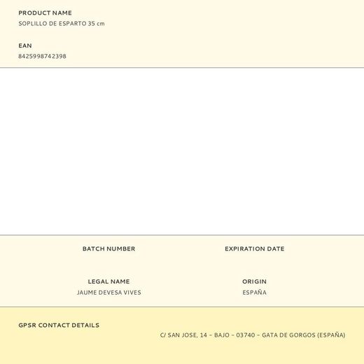 Soplillo De Esparto 35 Cm