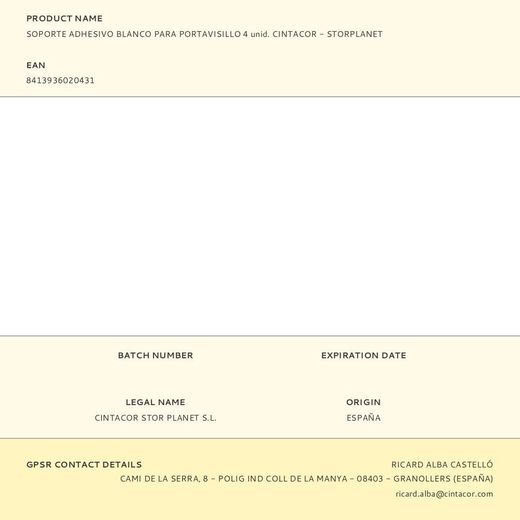 Soporte Adhesivo Portavisillo Blanco, 4 Uds