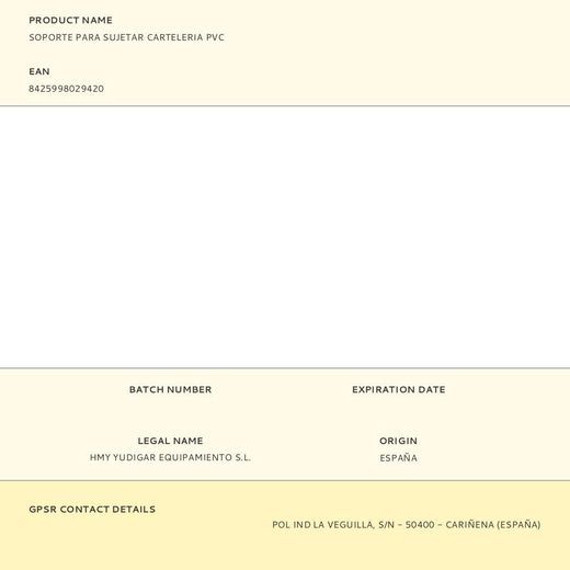 Soporte Adhesivo Para Sujetar Carteleria Pvc