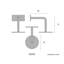 Soporte Barandilla Negro