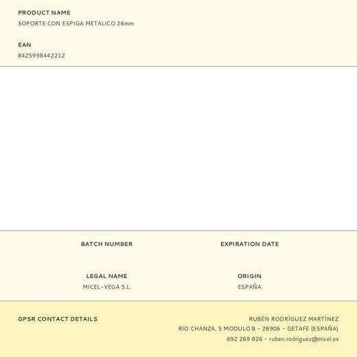 Soporte Con Espiga Metalico 26Mm