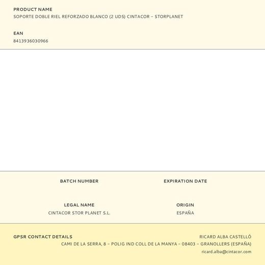 Soporte Lateral Doble Riel Reforzado Blanco, 2 Uds