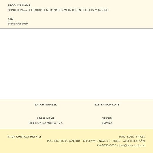 Soporte Para Soldador Con Limpiador Metálico En Seco