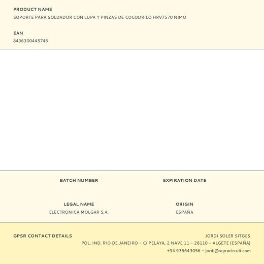 Soporte Para Soldador Con Lupa Y Pinzas De Cocodrilo Hrv7570 Nimo