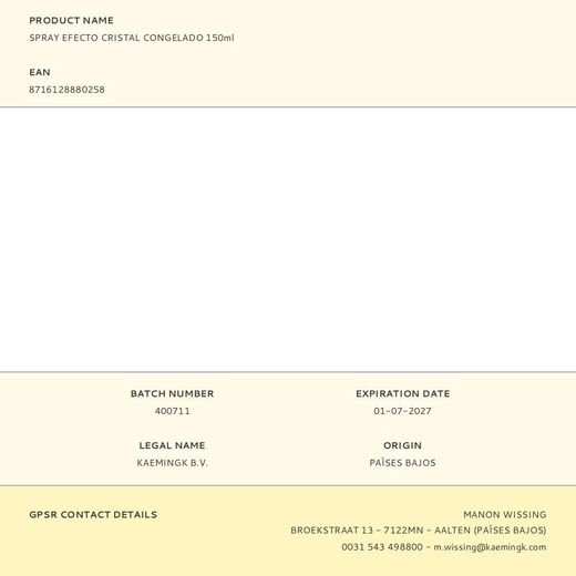 Spray Efecto Cristal Congelado 150Ml