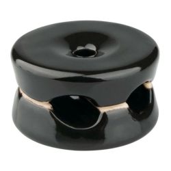 Sujetacables Porcelana Redondo Doble Negro, 5 Uds Ø32 X 18,6 Mm