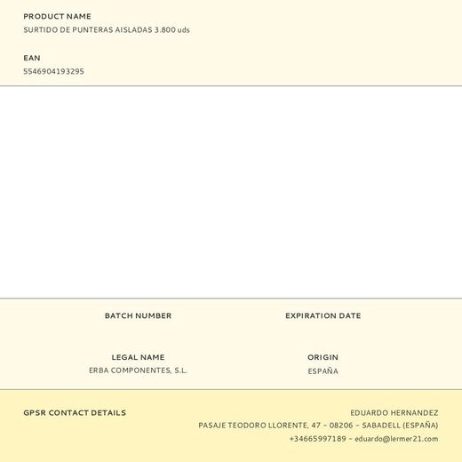 Puntera Aislada, Surtido De 3.800 Uds