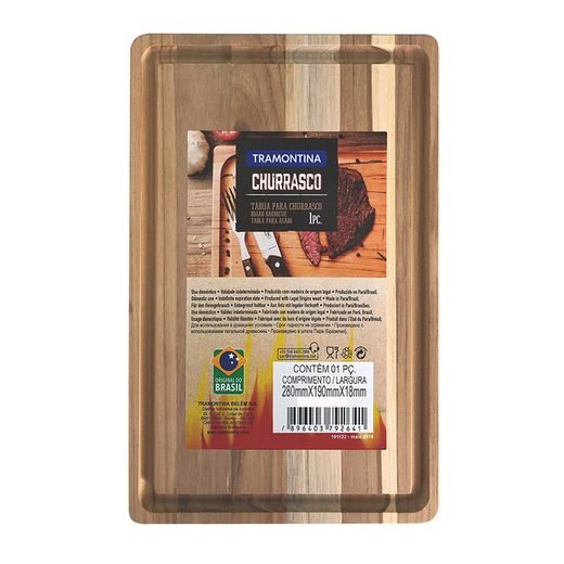 Tabla De Corte De Madera Acabado Natural 34 X 23,3 X 1,8 Cm